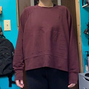 Nike Women's Maroon Cropped Crewneck XXL